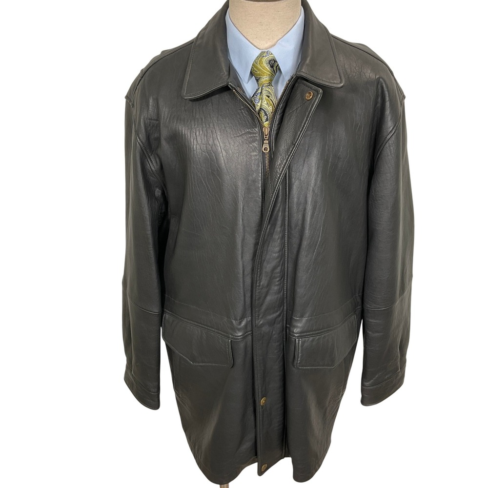 Walden Leather Jacket Men Large Black Lambskin Timeless Classic Lined  Car Coat